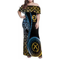 Proudly Ni-Van Sandroing Inspired Family Matching Off Shoulder Maxi Dress and Hawaiian Shirt Sanma Classic Style