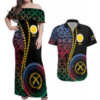Proudly Ni-Van Sandroing Inspired Couples Matching Off Shoulder Maxi Dress and Hawaiian Shirt Shefa Classic Style