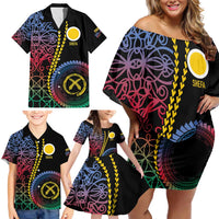 Proudly Ni-Van Sandroing Inspired Family Matching Off Shoulder Short Dress and Hawaiian Shirt Shefa Classic Style