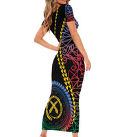 Proudly Ni-Van Sandroing Inspired Family Matching Short Sleeve Bodycon Dress and Hawaiian Shirt Shefa Classic Style LT7 - Polynesian Pride