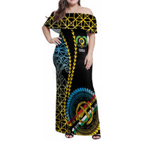 Proudly Ni-Van Sandroing Inspired Family Matching Off Shoulder Maxi Dress and Hawaiian Shirt Torba Classic Style