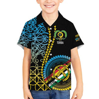 Proudly Ni-Van Sandroing Inspired Family Matching Puletasi and Hawaiian Shirt Torba Classic Style LT7 Son's Shirt Colorful - Polynesian Pride