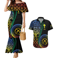 Proudly Ni-Van Sandroing Inspired Couples Matching Mermaid Dress and Hawaiian Shirt Tafea Classic Style LT7 Colorful - Polynesian Pride
