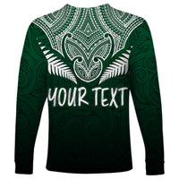 Personalised New Zealand Long Sleeve Shirt Hei Matau Mix Silver Fern Basic LT7 - Polynesian Pride