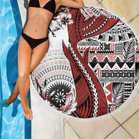 Bula Fiji Beach Blanket Shark Tail White Masi Tapa