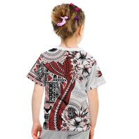 Bula Fiji Kid T Shirt Shark Tail White Masi Tapa LT7 - Polynesian Pride