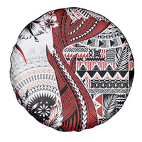 Bula Fiji Spare Tire Cover Shark Tail White Masi Tapa LT7 - Polynesian Pride