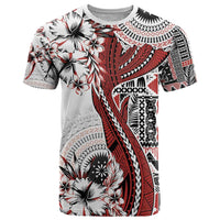 Bula Fiji T Shirt Shark Tail White Masi Tapa LT7 White - Polynesian Pride