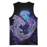 Polynesian Aumakua Basketball Jersey Jellyfish with Shark - Polynesian Pride