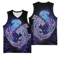 Polynesian Aumakua Basketball Jersey Jellyfish with Shark - Polynesian Pride