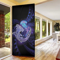 Polynesian Aumakua Door Cover Jellyfish with Shark - Polynesian Pride