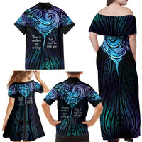 Aotearoa Maori Te Whai Rahi Family Matching Off Shoulder Maxi Dress and Hawaiian Shirt Tala - Nowhere You Could Go That I Won't Be With You - Polynesian Pride