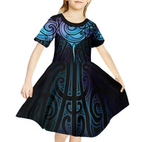 Aotearoa Maori Te Whai Rahi Kid Short Sleeve Dress Tala - Nowhere You Could Go That I Won't Be With You - Polynesian Pride