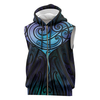 Aotearoa Maori Te Whai Rahi Sleeveless Zip Hoodie Tala - Nowhere You Could Go That I Won't Be With You LT7 Teal Purple - Polynesian Pride