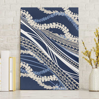 Polynesian Puakeniken Pikake Twisted Lei Canvas Wall Art Navy Blue - Polynesian Pride