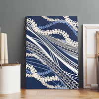 Polynesian Puakeniken Pikake Twisted Lei Canvas Wall Art Navy Blue - Polynesian Pride
