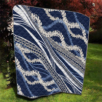 Polynesian Puakeniken Pikake Twisted Lei Quilt Navy Blue - Polynesian Pride