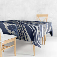 Polynesian Puakeniken Pikake Twisted Lei Tablecloth Navy Blue - Polynesian Pride