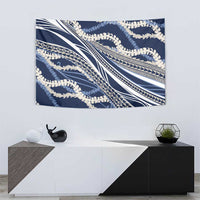 Polynesian Puakeniken Pikake Twisted Lei Tapestry Navy Blue - Polynesian Pride