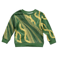Polynesian Puakeniken Pikake Twisted Lei Kid Ugly Christmas Sweater Emerald - Polynesian Pride