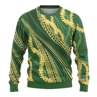 Polynesian Puakeniken Pikake Twisted Lei Ugly Christmas Sweater Emerald - Polynesian Pride