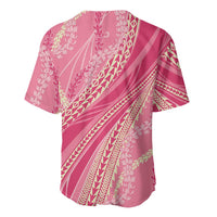 Polynesian Puakeniken Pikake Twisted Lei Baseball Jersey Rose Pink - Polynesian Pride