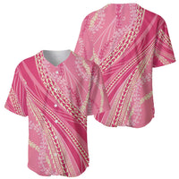 Polynesian Puakeniken Pikake Twisted Lei Baseball Jersey Rose Pink - Polynesian Pride