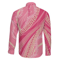 Polynesian Puakeniken Pikake Twisted Lei Family Matching Off Shoulder Short Dress and Hawaiian Shirt Rose Pink LT7 - Polynesian Pride