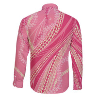 Polynesian Puakeniken Pikake Twisted Lei Family Matching Short Sleeve Bodycon Dress and Hawaiian Shirt Rose Pink LT7 - Polynesian Pride