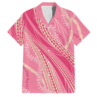 Polynesian Puakeniken Pikake Twisted Lei Family Matching Summer Maxi Dress and Hawaiian Shirt Rose Pink - Polynesian Pride