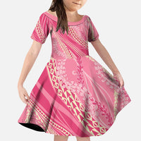 Polynesian Puakeniken Pikake Twisted Lei Family Matching Tank Maxi Dress and Hawaiian Shirt Rose Pink - Polynesian Pride