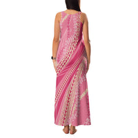 Polynesian Puakeniken Pikake Twisted Lei Family Matching Tank Maxi Dress and Hawaiian Shirt Rose Pink - Polynesian Pride