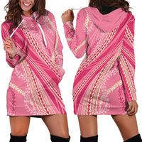 Polynesian Puakeniken Pikake Twisted Lei Hoodie Dress Rose Pink - Polynesian Pride