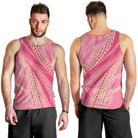 Polynesian Puakeniken Pikake Twisted Lei Men Tank Top Rose Pink - Polynesian Pride