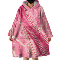 Polynesian Puakeniken Pikake Twisted Lei Wearable Blanket Hoodie Rose Pink - Polynesian Pride