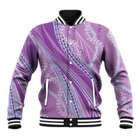 Polynesian Puakeniken Pikake Twisted Lei Baseball Jacket Amethys LT7 Unisex Amethys - Polynesian Pride