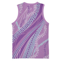 Polynesian Puakeniken Pikake Twisted Lei Basketball Jersey Amethys - Polynesian Pride