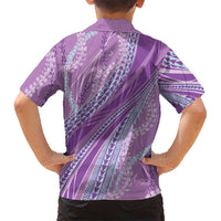 Polynesian Puakeniken Pikake Twisted Lei Family Matching Long Sleeve Bodycon Dress and Hawaiian Shirt Amethys LT7 - Polynesian Pride
