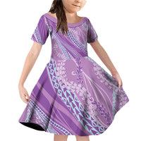 Polynesian Puakeniken Pikake Twisted Lei Family Matching Off Shoulder Short Dress and Hawaiian Shirt Amethys - Polynesian Pride