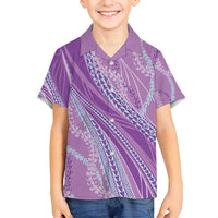 Polynesian Puakeniken Pikake Twisted Lei Family Matching Off Shoulder Short Dress and Hawaiian Shirt Amethys - Polynesian Pride