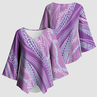 Polynesian Puakeniken Pikake Twisted Lei Kimono Sleeve Blouse Amethys - Polynesian Pride