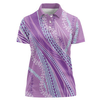Polynesian Puakeniken Pikake Twisted Lei Women Polo Shirt Amethys - Polynesian Pride