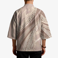 Polynesian Puakeniken Pikake Twisted Lei Kimono Beige - Polynesian Pride