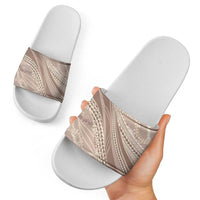 Polynesian Puakeniken Pikake Twisted Lei Slide Sandals Beige - Polynesian Pride