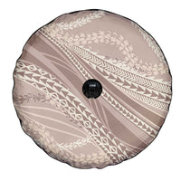 Polynesian Puakeniken Pikake Twisted Lei Spare Tire Cover Beige - Polynesian Pride