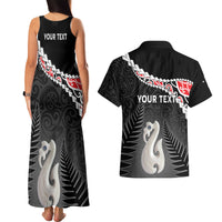 Personalised New Zealand Maori Couples Matching Tank Maxi Dress and Hawaiian Shirt Manaia Mix Koru LT7 - Polynesian Pride