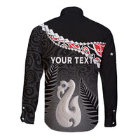 Personalised New Zealand Maori Long Sleeve Button Shirt Manaia Mix Koru LT7 - Polynesian Pride