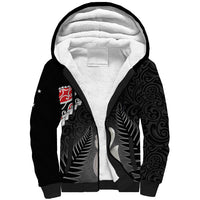 Personalised New Zealand Maori Sherpa Hoodie Manaia Mix Koru LT7 Unisex Black - Polynesian Pride