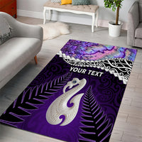 Personalised New Zealand Maori Area Rug Manaia Paua Shell Purple LT7 - Polynesian Pride