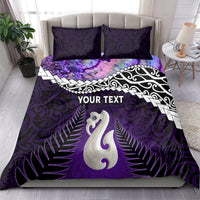 Personalised New Zealand Maori Bedding Set Manaia Paua Shell Purple LT7 - Polynesian Pride